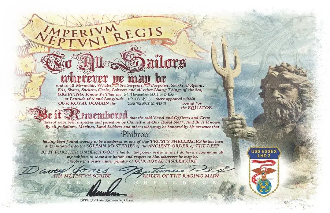 Shellback Contemporary Certificate