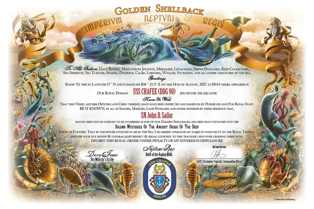 Golden Shellback Certificate